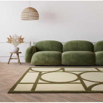 Metro Modern Geometric Hand-Carved Hi-Low Wool Light Beige Cream/Khaki Rug-Asiatic Carpets-Rug Love - The Most Loved Rug Store